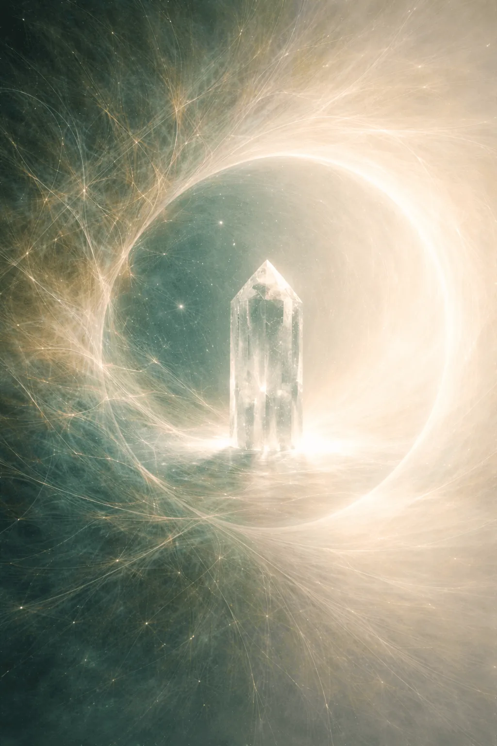 Das Bild zeigt, wie der System-Scan dabei hilft, aus einem Gewirr von energetischen Verstrickungen und unklaren Mustern wieder Klarheit, Struktur und Ruhe im eigenen Feld zu gewinnen.\nDie abstrakte Darstellung macht sichtbar, wie sich durch den System-Scan Blockaden lösen und das innere System neu sortiert.\nSo entsteht Raum für echte Veränderung und neue innere Freiheit.