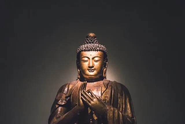 Samadhi. Bild mit einem erleuchteten Buddha - Zeichen der Erleuchtung.